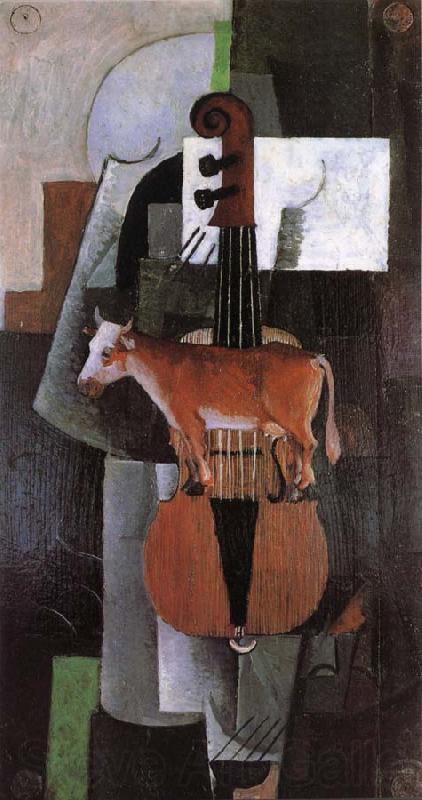 Kasimir Malevich Cow and fiddle Spain oil painting art